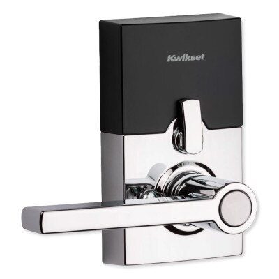 Kwikset SmartCode 917 Series Electronic Halifax Lever, Polished Chrome